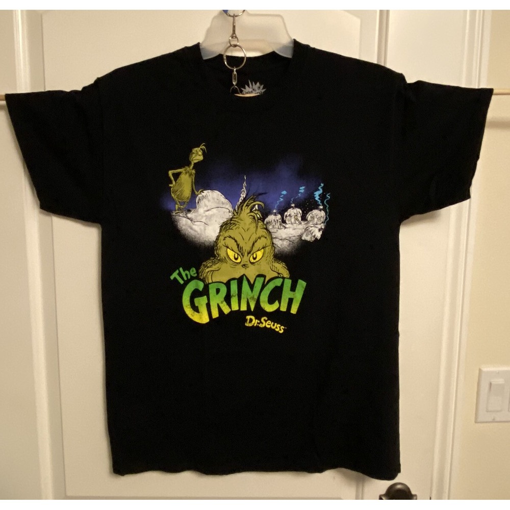 Dr Seuss The Grinch Size M/L black short sleeve t-shirt  Short Sleevs PreOwned